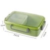 Lunch Box Fibre de bambou Triple-compartiment avec Couvercle transparent taille