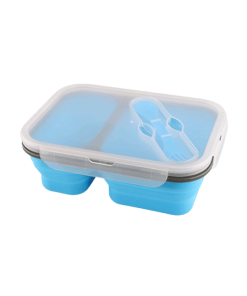 Lunchbox Double-compartiment en Silicone Bleue