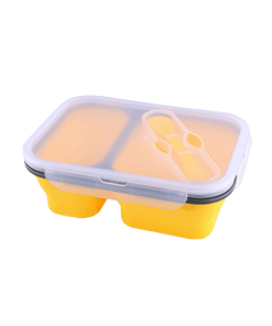 Lunchbox Double-compartiment en Silicone Jaune