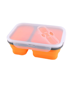Lunchbox Double-compartiment en Silicone Orange