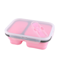 Lunchbox Double-compartiment en Silicone Rose