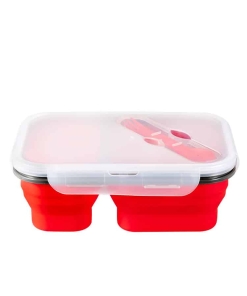 Lunchbox Double-compartiment en Silicone Rouge