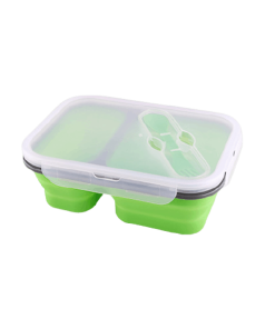 Lunchbox Double-compartiment en Silicone Verte