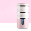 Boîte Repas Isotherme Inox Ronde Multi-étage Rose 3 étages
