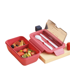 Lunch Box Chinoise Rouge Double-compartiment Compatible Micro-ondes