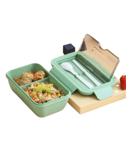 Lunch Box Chinoise Verte Double-compartiment Compatible Micro-ondes