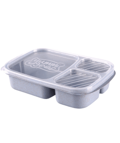 Lunch Box en Fibre de blé Bleue Triple-compartiment Compatible Micro-ondes