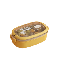 Lunch Box Isotherme Inox Jaune couvercle transparent