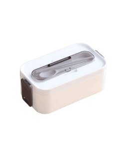 Bento Plastique Compatible Micro-ondes 1 Étage Blanche