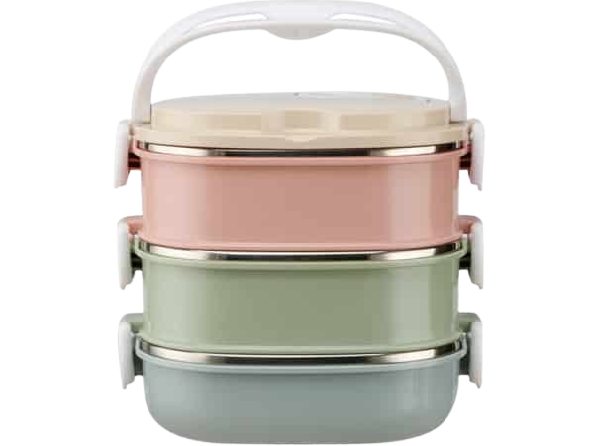 Boîte Repas En Acier Inoxydable Conteneur De Stockage À 3 Compartiments,Con Boîte Repas En Acier Inoxydable Conteneur De Stockage À 3 Compartiments,Con