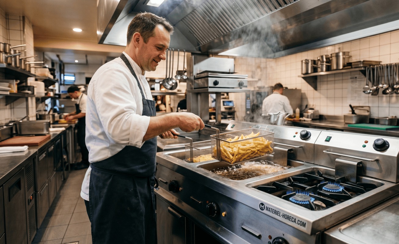 friteuse à gaz pour un établissement de restauration