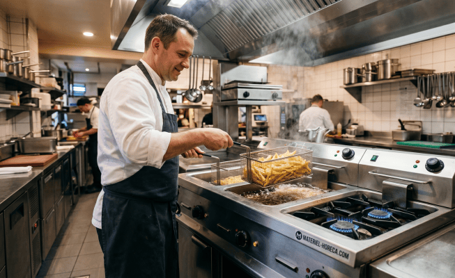 friteuse à gaz pour un établissement de restauration